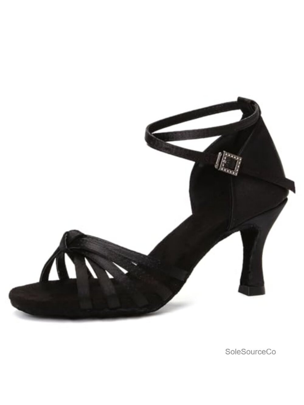 Women's Satin Latin Dance Shoes Ballroom Salsa Practice Performance Heels